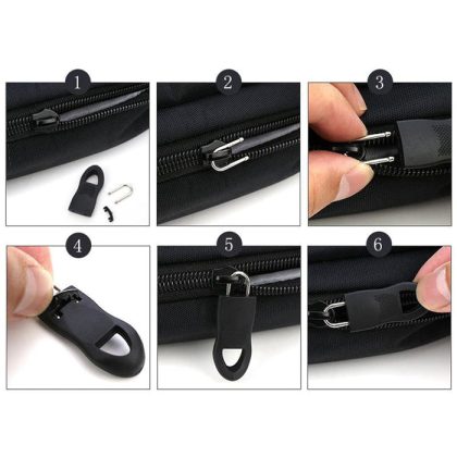 17596 Zipper Pull Tab Zipper Tags Cord Pulls Zipper Extension Zip Fixer for Luggage Suitcase Backpack Jacket Bags Style Metal Zipper Head Zip Fixer Tags…