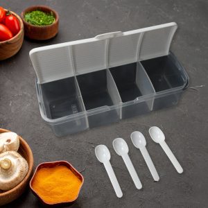 kitchen-multipurpose-air-tight-4-sections-storage-containers-masala-box-pickle-achar-jar-with-4-spoon-for-each-section-1-pc-mix-color